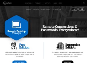 How remotedesktopmanager.com looks like on a tablet such as an iPad.