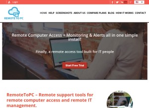 How remotetopc.com looks like on a tablet such as an iPad.