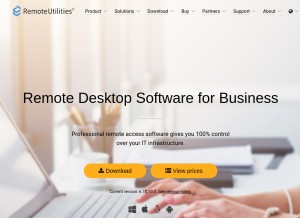 How remoteutilities.com looks like on a tablet such as an iPad.