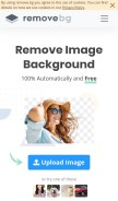 How remove.bg looks like on a mobile device such as an iPhone.
