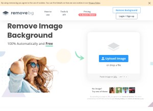 How remove.bg looks like on a tablet such as an iPad.