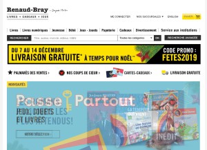 How renaud-bray.com looks like on a tablet such as an iPad.