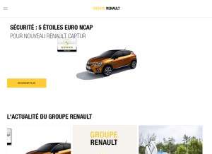 How renault.com looks like on a tablet such as an iPad.