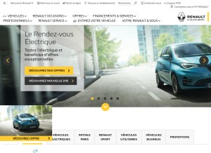 How renault.fr looks like on a tablet such as an iPad.