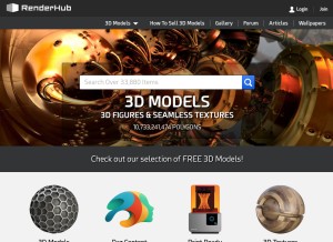 How renderhub.com looks like on a tablet such as an iPad.