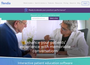 How rendia.com looks like on a tablet such as an iPad.