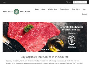 How rendinasbutchery.com.au looks like on a tablet such as an iPad.