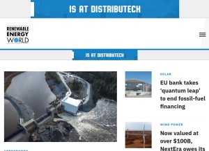 How renewableenergyworld.com looks like on a tablet such as an iPad.