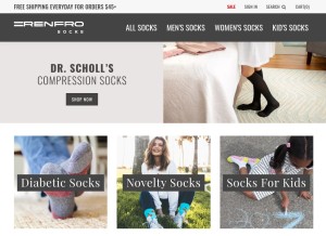 How renfrosocks.com looks like on a tablet such as an iPad.