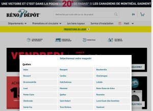 How renodepot.com looks like on a tablet such as an iPad.