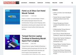 How renoiro.com looks like on a tablet such as an iPad.