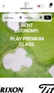 How rent2play.golf looks like on a mobile device such as an iPhone.