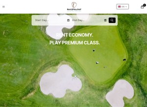 How rent2play.golf looks like on a tablet such as an iPad.