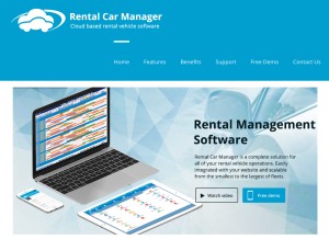 How rentalcarmanager.com looks like on a tablet such as an iPad.