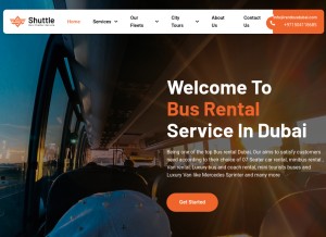 How rentbusdubai.com looks like on a tablet such as an iPad.