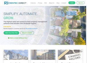 How rentecdirect.com looks like on a tablet such as an iPad.