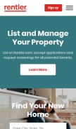 How rentler.com looks like on a mobile device such as an iPhone.