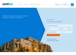 How rentlinx.com looks like on a tablet such as an iPad.