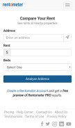 How rentometer.com looks like on a mobile device such as an iPhone.