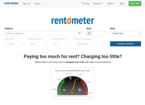 How rentometer.com looks like on a tablet such as an iPad.