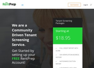 How rentprep.com looks like on a tablet such as an iPad.