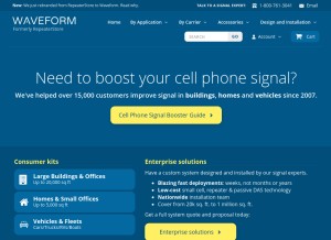 How repeaterstore.com looks like on a tablet such as an iPad.