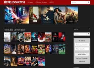 How repelis.biz looks like on a tablet such as an iPad.