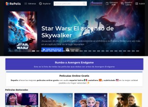 How repelisgo.com looks like on a tablet such as an iPad.