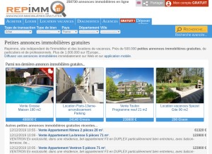 How repimmo.com looks like on a tablet such as an iPad.