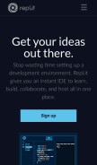 How repl.it looks like on a mobile device such as an iPhone.