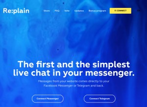 How replain.cc looks like on a tablet such as an iPad.