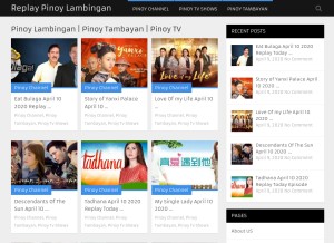 How replaypinoylambingan.su looks like on a tablet such as an iPad.