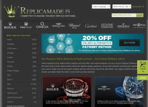 How replicamade.is looks like on a tablet such as an iPad.