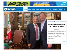 How reporteindigo.com looks like on a tablet such as an iPad.