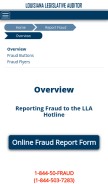 How reportfraud.la looks like on a mobile device such as an iPhone.