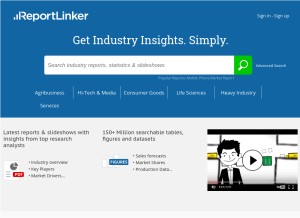 How reportlinker.com looks like on a tablet such as an iPad.
