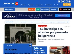 How repretel.com looks like on a tablet such as an iPad.