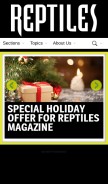 How reptilesmagazine.com looks like on a mobile device such as an iPhone.