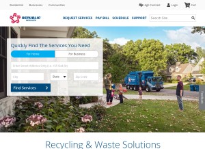 How republicservices.com looks like on a tablet such as an iPad.