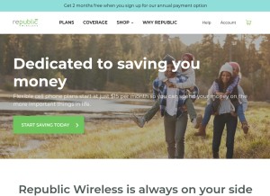 How republicwireless.com looks like on a tablet such as an iPad.
