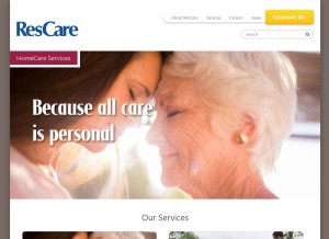 How rescare.com looks like on a tablet such as an iPad.