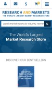 How researchandmarkets.com looks like on a mobile device such as an iPhone.