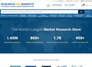 How researchandmarkets.com looks like on a tablet such as an iPad.