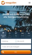 How reseguiden.se looks like on a mobile device such as an iPhone.