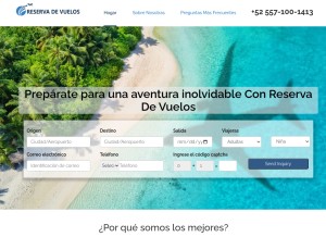 How reservadevuelos.es looks like on a tablet such as an iPad.