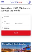 How reserving.com looks like on a mobile device such as an iPhone.