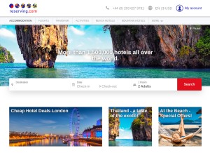 How reserving.com looks like on a tablet such as an iPad.