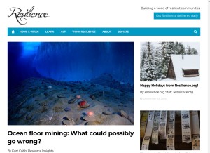 How resilience.org looks like on a tablet such as an iPad.