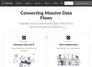 How resilio.com looks like on a tablet such as an iPad.