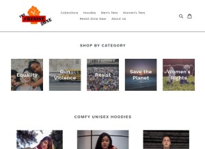 How resist.zone looks like on a tablet such as an iPad.